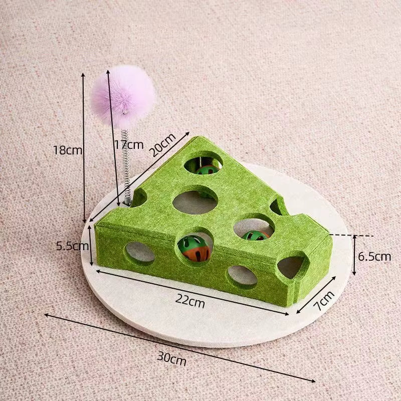 Pet Cat Puzzle Maze Holes Toys Felt Box with Bell Ball Kitten Playing Toys Interactive Funny Cat Supplies