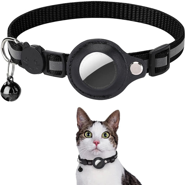 TrackSmart Reflective Cat Collar with AirTag Case