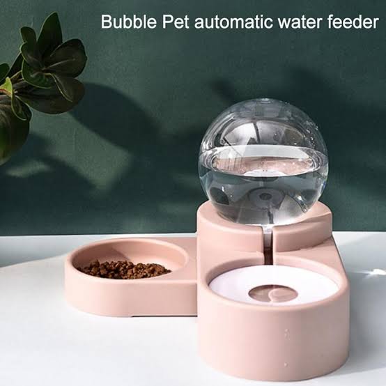 Pet Automatic Bubble Water Dispenser & Food Bowl