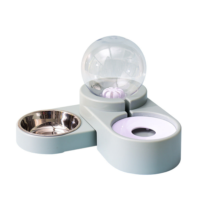 Pet Automatic Bubble Water Dispenser & Food Bowl